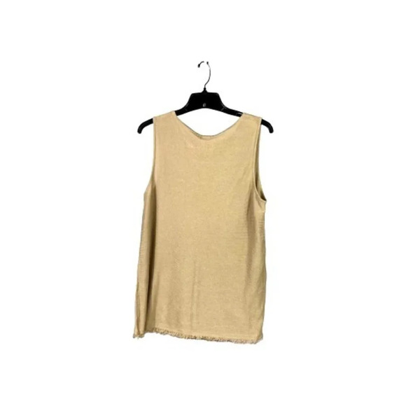 J. Jill Tan Linen Blend Sleeveless Shirt - Picture 2 of 3